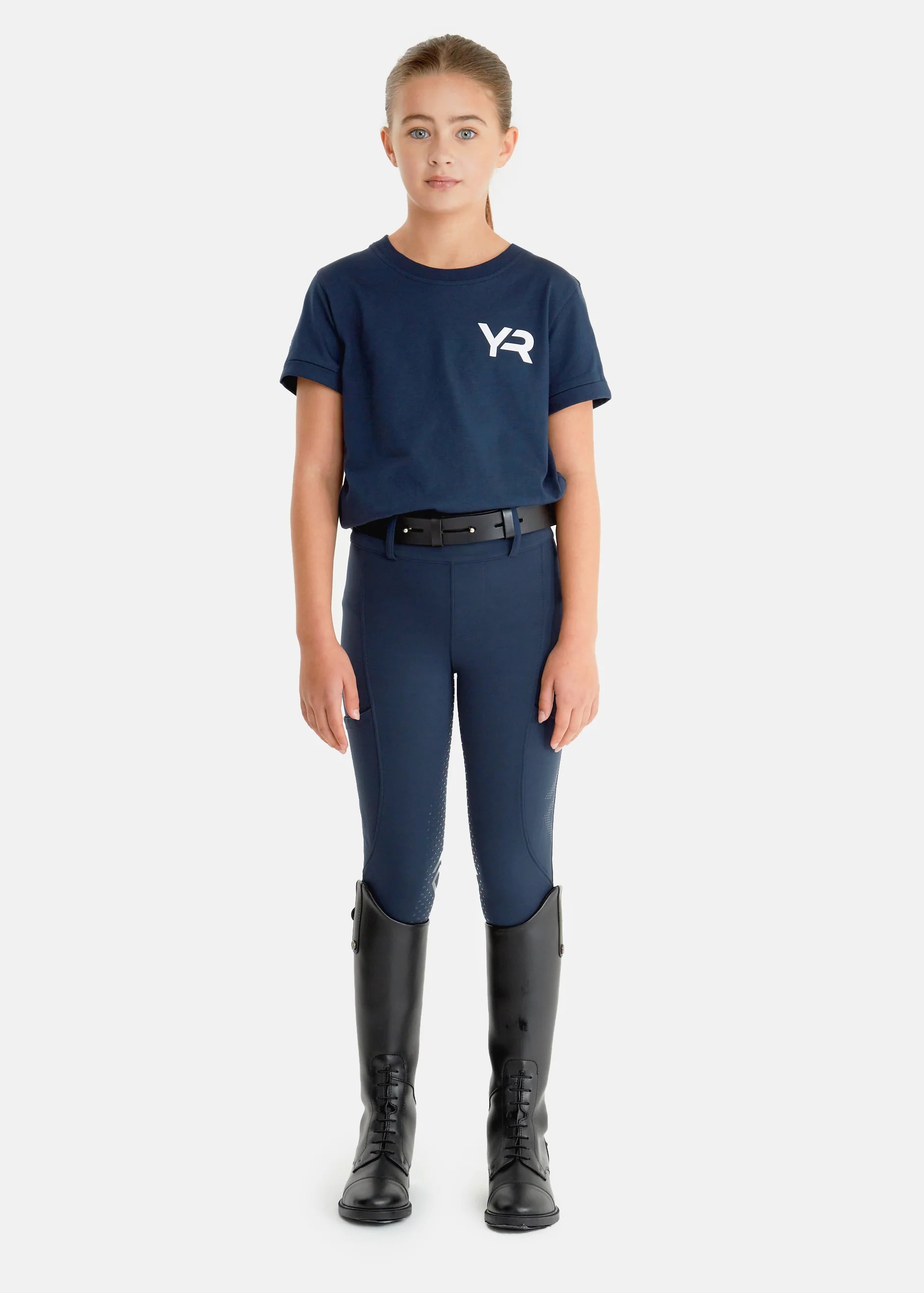 Aztec Diamond Young Rider Navy T-Shirt with Gee Gee Logo