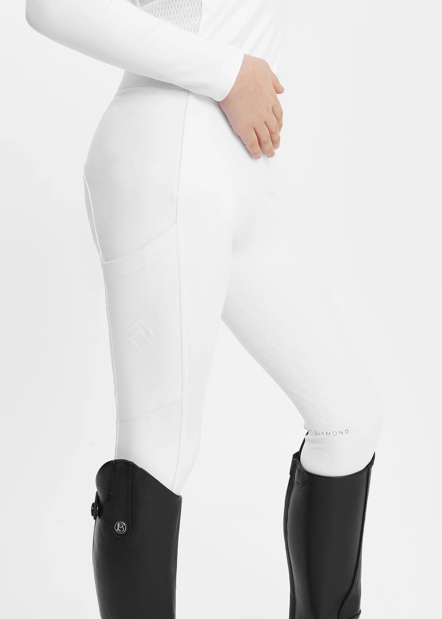 Aztec Diamond Young Rider Full Seat Leggings White