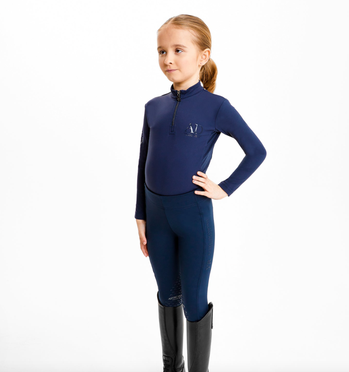 Aztec Diamond Kids Longsleeve YR Base Layer Navy 25% Off