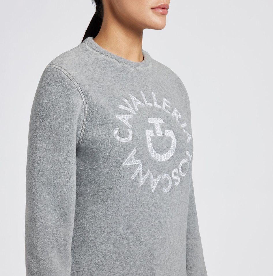 Cavalleria Toscana WOMEN'S FLEECE CREW NECK PULLOVER Stone Grey