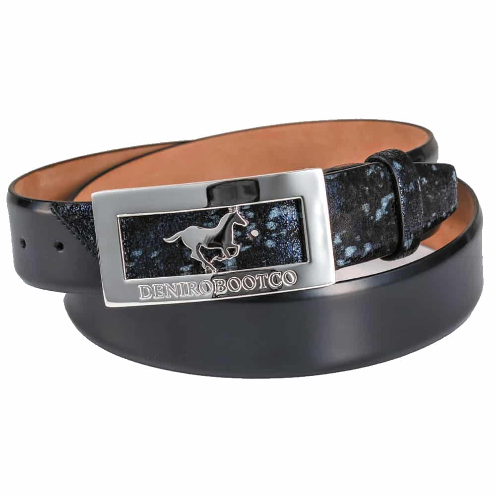 Deniro Infinito Sky Brushed Blu Belt