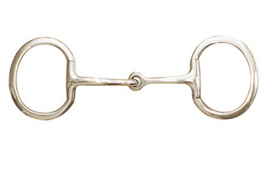 Centaur Stainless Steel Eggbutt Jointed Flat Snaffle Bit by Gee Gee Equine