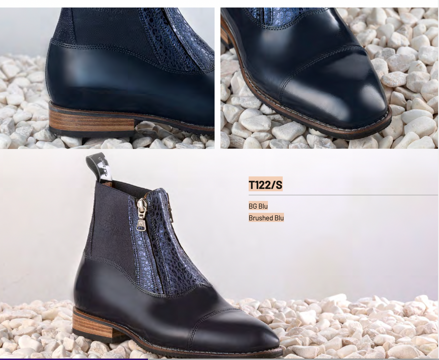 DeNiro Custom Paddock boot Navy