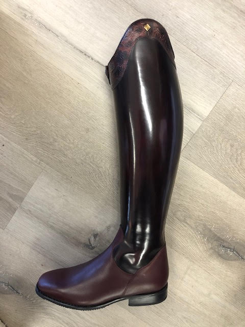 Custom DeNiro Bellini Dressage Boot - Burgundy Patent with Swarovski Rondine